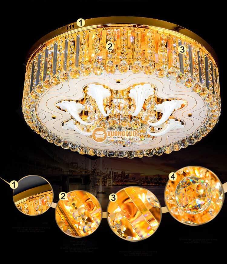 Đèn ốp trần pha lê họa tiết tinh xảo CM251-15